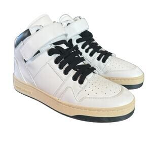 Saint Laurent  Lax Mid-top Leather Lace Up  Sneakers Trainers EU 38 US 8